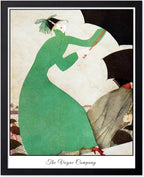 Poster Master Vintage Illustration Poster - Retro Deco Print - Gift for Artist, Friend - Fashion Magazine Cover, Woman In The Rain, Mode - Wall Decor for Home, Office, 8x10 Black Framed
