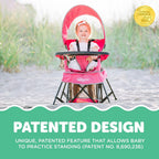 Baby Delight Go with Me Venture Portable Chair | Indoor and Outdoor | Sun Canopy | 3 Child Growth Stages | Pink