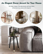 16 Inch Round Wood Walut End Table, Small Stable Side Table for Nightstand Living Room Bedroom Sofa Couch Corner, 2pcs