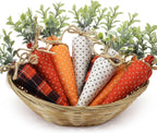 Skylety 8 Pcs Easter Carrot Fabric Artificial Carrot Rustic Nonwoven Stuffed for Farmhouse Spring Easter Baskets Decor Vase Filler Decor Tiered Tray Decoration (Vintage Color)