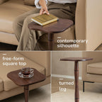 MH London Destiny 22" Solid Wood Pedestal Side Table, Espresso