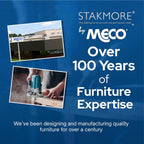 MECO Stakmore True Mission Wooden Folding Chairs with Padded Seats, Set of 2 - No Assembly Foldable Dining Chairs, Steel Folding Mechanism, Upholstered Cushion, Space-Saving, Fruitwood Frame