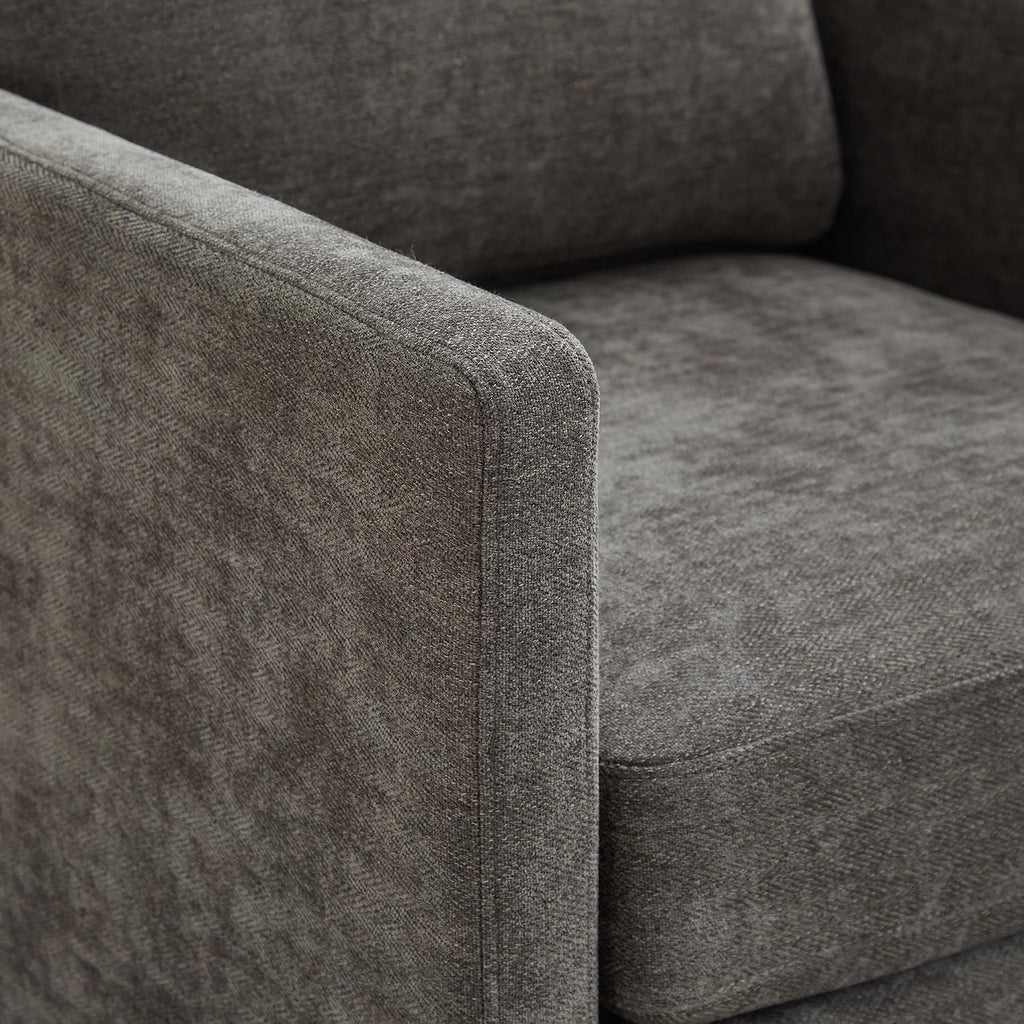 Swivel Accent Chair,30.7 Inch Wide Upholstered Square Comfy Lounge Armchair with 360 Degree Rotation,Ideal for Living Room, Bedroom, Apartment, Nursery Home Decor (Charcoal)