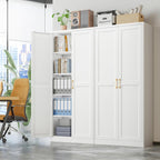 71" Tall Metal Storage Cabinet, Kitchen Pantry Storage Cabinets with Doors and 4 Shelves, White Pantry Cabinet, Utility Kitchen Cupboard, Large Steel Cabinets for Dining, Office, Living Room