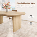 GarveeHome Oval Dining Table for 6-8 People, Long Large Kitchen Table with Thick Sturdy Wooden Base, Farmhouse Dining Room Table for for Kitchen, Living Room, Office (63" Long,Natural)