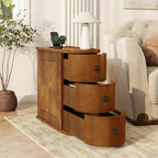 roomfitters 23.6" End Table, Charging Station and Drawers with Wooden Frame for Living Room, Light Walnut