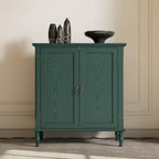 ARTPOWER Sideboard Buffet Cabinet with Storage, Retro Wood Accent Cabinet with 2 Doors, Credenza with Adjustable Shelves for Living Room, Dining Room, Entryway, Green