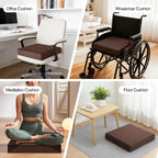 Tromlycs Chair Seat Cushions for Recliners Gel Memory Foam Extra Large Chair Cushions for Seniors 18 x 18 x 4 Inch Brown