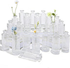 Glass Bud Vases Set of 20, Living Bud Vases, Small Bud Vase in Bulk, Mini Flowers Vases for Centerpiece, Vintage Decorative Vase Set for Table Decorations, Wedding Reception, Home Decor (Clear)