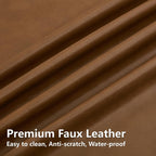 Faux Leather Dining Chairs Set of 6, Mid Century Modern Dining Room Chairs with Barrel Backrest, Upholstered Brown Kitchen Chairs for Dining Room, Restaurant