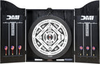 DMI Americana Dartboard Cabinet Set with 18-Inch Paper Dartboard, Reversible Baseball Game, Built-in Cricket Scoring, Darts, Chalk & Mounting Hardware – Classic Black Finish