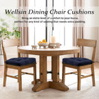 Wellsin Chair Cushions for Dining Chairs, Non-Slip Kitchen Chair Pads with Ties, Tufted Shredded Foam Kitchen Chair Cushions Set of 4, 15.5" X 15.5", Navy