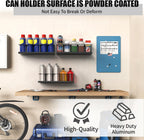 Riciakik 6 Pack Spray Bottle Holder Wall-Mounted, Aerosol Spray Can Holder Storage Rack, Heavy-Duty Paint Bottle Organizer with 30 Holes, Steel Black Spray Rack for Garage, Shop, Home or Tool Trailer