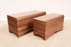 Rustic Red Door Co. Cedar Hope Chest with Waterfall Top, Amish Made Wooden Storage Trunk Box for Bedroom, Blanket, Clothes, Anti-Slam Hinges and Lock, 46", Walnut Wood, Natural Stain