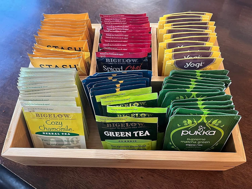 XIMISISE Tea Bag Holder, Tea Bag Storage Organizer, Tea Candy Basket, Sugar Packet Organizer, Coffee Station Condiment Organizer