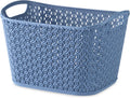 Whitmor Resin Form Tote Link Stitch, Small, DARK BLUE，4 Pack