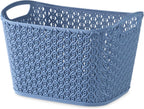 Whitmor Resin Form Tote Link Stitch, Small, DARK BLUE，4 Pack
