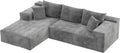 VICTONE 108” Cloud Sectional Couches, Boneless Couch Modular L-Shaped Sofa with Deep Seat, Modern Comfort Upholstered Sofas for Living Room, No Assembly Required (Corduroy, Grey)