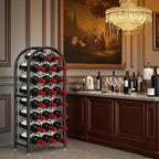 Wine Rack Free Standing Floor 23 Bottle Metal Wine Holder Organizer