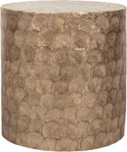East at Main Capiz Shell Side Table – Tea Brown Accent Table, Small Decorative Round Table for Coastal and Modern Spaces