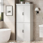 GarveeHome Pantry Cabinet, Freestanding Kitchen Pantry Storage Cabinet,70 in Cupboard, Tall Storage Cabinet with Doors and Adjustable Shelves, for Bathroom, Dining Room, Living Room, Antique White