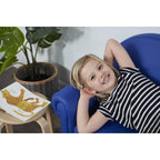 Little Lux Upholstered Preschool Sofa, Plush Furniture for Kids Room, Classroom, Daycare - Blue