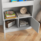 Toy Storage Cabinet, Bookcase Bookshelf for Room, Bedroom, Playroom, Nursery, Gray