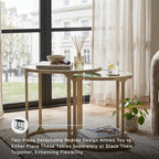 Signature Design by Ashley Irmaleigh Classic Nesting Accent Table Set with Mirrored Tabletops, Set of 2, Metallic