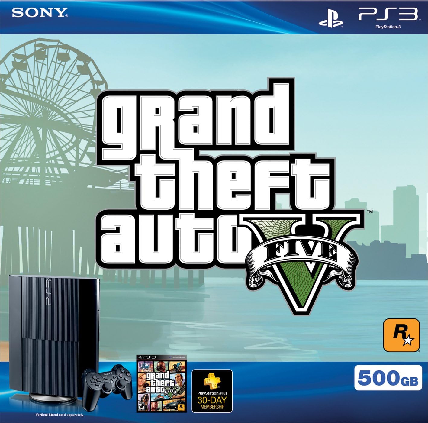 PS3 500 GB Grand Theft Auto V Bundle (Renewed)
