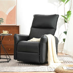 Recliner Chair with 270° Power Swivel & USB Ports,Electric Rocking Chair Nursery Glider in PU Faux Leather for Living Room, Bedroom (Black)