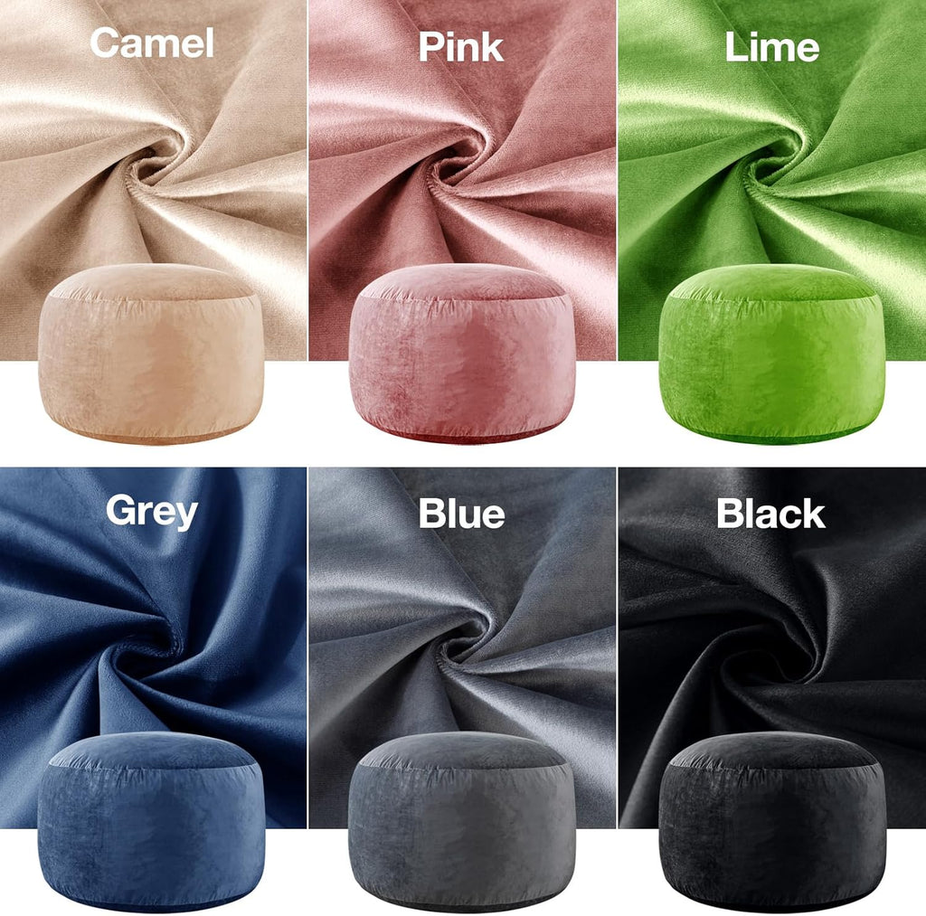 WhatsBedding 3 ft Bean Bag Chair,Large Bean Bag Chairs for Adults with Memory Foam Filling,Lazy Bean Bag Sofa for Living Room,Ultra Soft Velvet Fabric,Pull-Handle,Side-Pocket - 3 Foot,Dark Grey