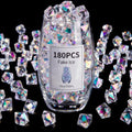 FUTUREPLUSX 180PCS Iridescent Fake Ice Rocks – Clear Acrylic Fake Ice & Plastic Gems for Vases, Table Scatter & Gems/Jewels for Crafts, Wedding Centerpieces, Fish Tank & Home Decor