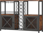 Homeiju Mini Bars for Home, Wooden Coffee Bar Cabinet, Modern Liquor Cabinet for Liquor and Glasses, Farmhouse Buffet Wine Cabinet with Storage Sideboard for Home Kitchen Dining Room