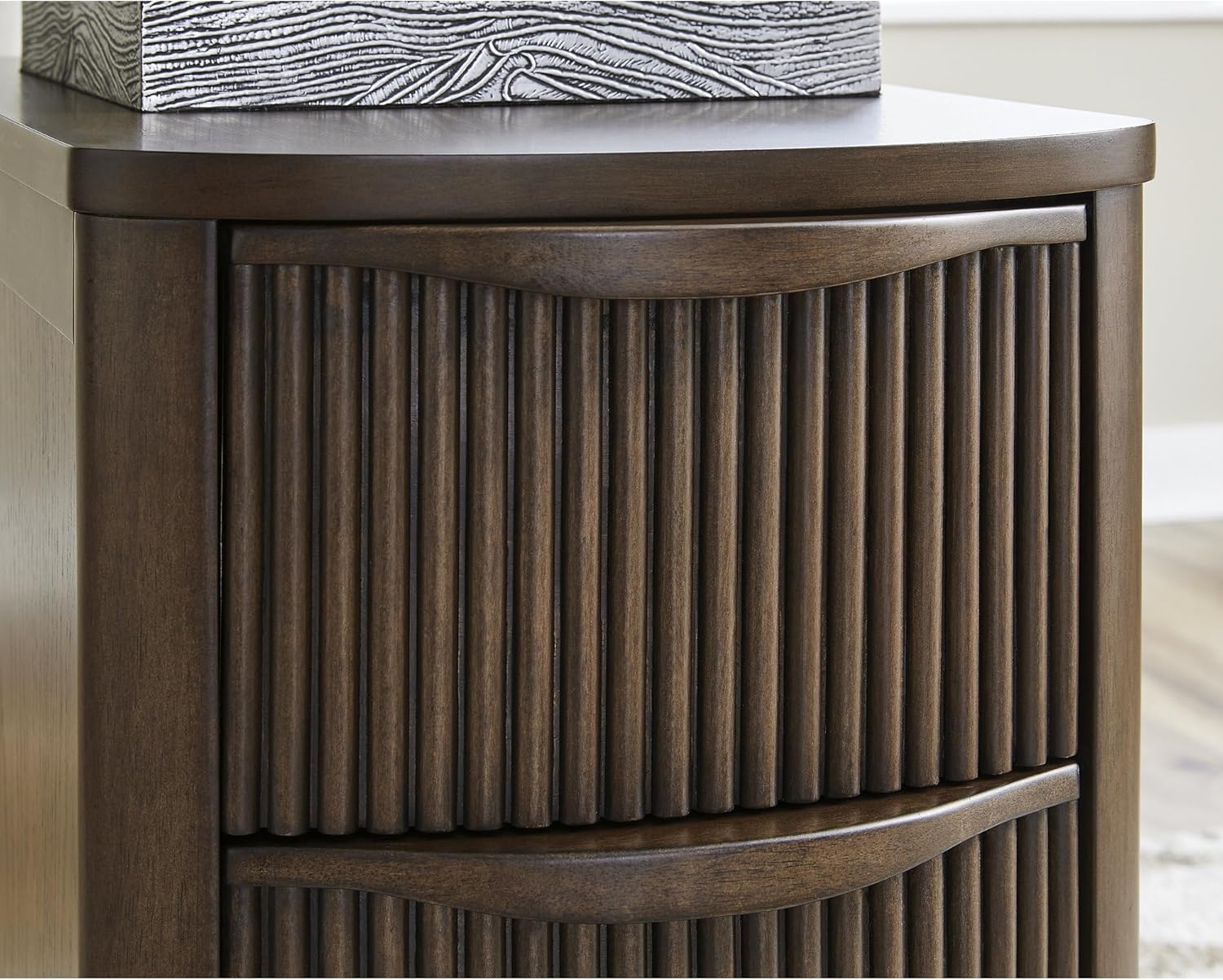 Signature Design by Ashley Camdill Chairside Contemporary End Table with USB Port and Charging Station, Dark Brown