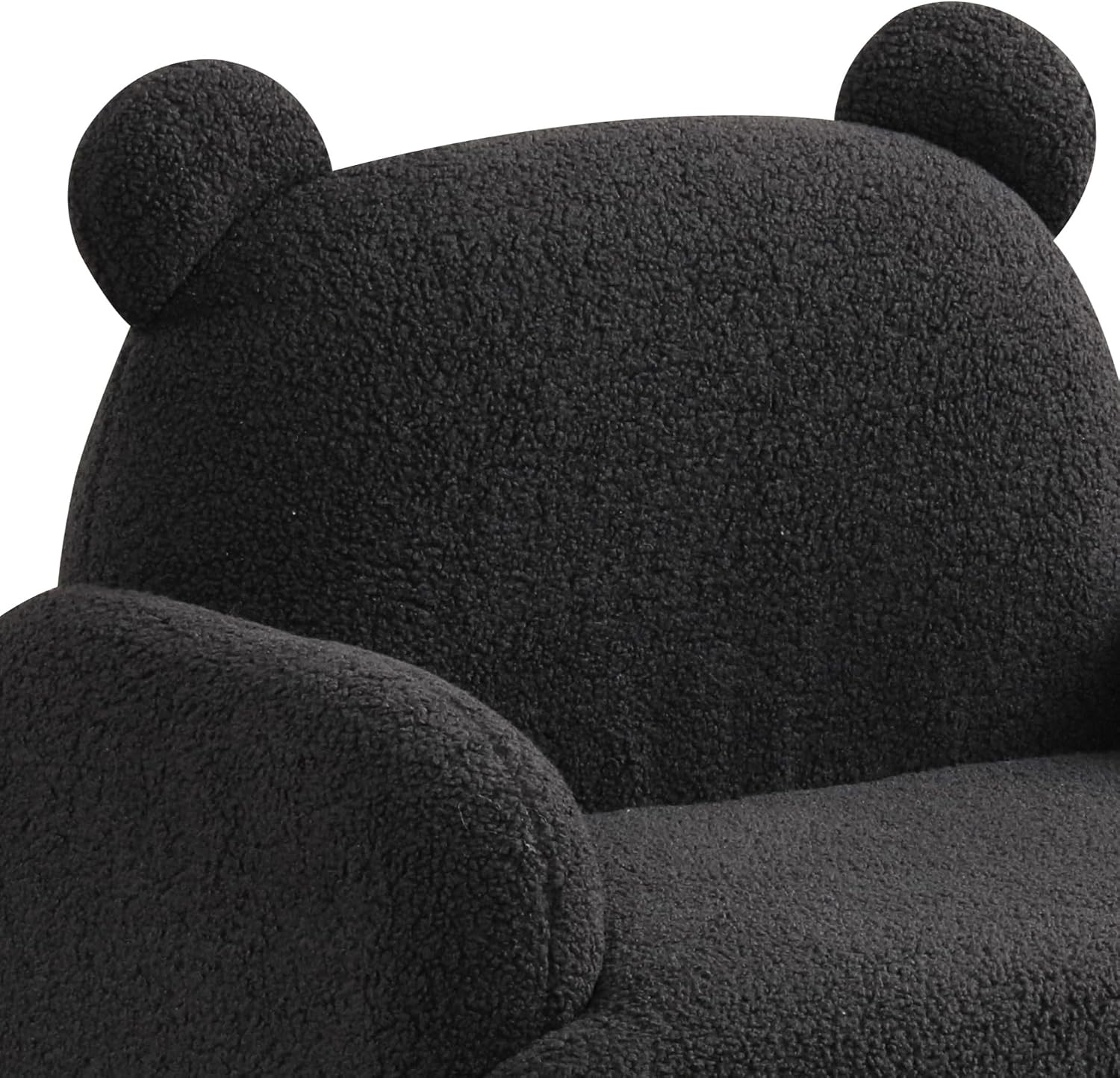 25.5" W Black Sherpa Bear Shaped Armchair