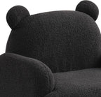 25.5" W Black Sherpa Bear Shaped Armchair
