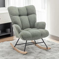 SAETSFEG Rocking Chair Nursery Teddy Upholstered Glider Rocker Small Rocking Chair Indoor Nursering Chair for Small Space Green