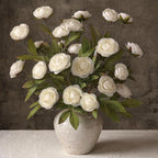VIERENA 6 PCS Artificial Ranunculus Branches for Vase - 27" Fake Silk Persian Buttercup Stems Look Real Faux Flowers for DIY Bouquet, Table Centerpieces, Farmhouse, Home Decor (Cream)
