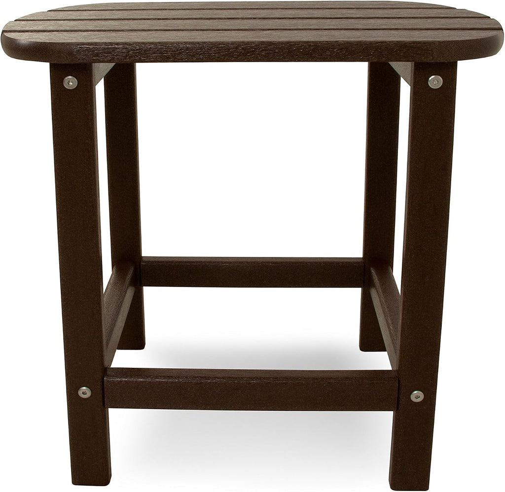 Polywood Classic Adirondack Chair, Mahogany and South Beach 18" Side Table 2-Piece Outdoor Furniture Set