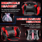 ECOTOUGE Gaming Chair, Ergonomic Computer Gamer Chair with Massage Lumbar Support & Rocking High Back, 360° Swivel Video Game Chair for Gaming or Office, Height Adjustable (Red)