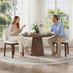 MALOL Wooden Dining Chairs Set of 2, Upholstered Kitchen & Dining Room Chairs with Thickened Wooden Legs, Farmhouse Side Chairs, Beige