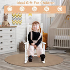 Outvita Wood Children's Rocking Chair, Perfect for Indoor or Outdoor All-Weather Wooden Porch Rocker for Garden, Yard, and Balcony, Patio Rocking Chair Suitable for Kids Ages 6-10(White)