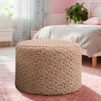 Poofieotto Pouf Ottoman Footstool 20x14In Couch Ottoman Footrest Caramel | All-in-one Foam Floor Pouf,Ottoman Coffee Table,Footstool Ottoman Boho Poof Home Decor Beanbag Chairs for Living Room Bedroom