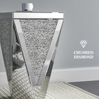 IKIFLY Set of 2 Mirrored End Table with Infinity Lights, Silver Nightstand with Crushed Diamond, Modern Side Table for Office Living Room Bedroom (Remote Control Included)