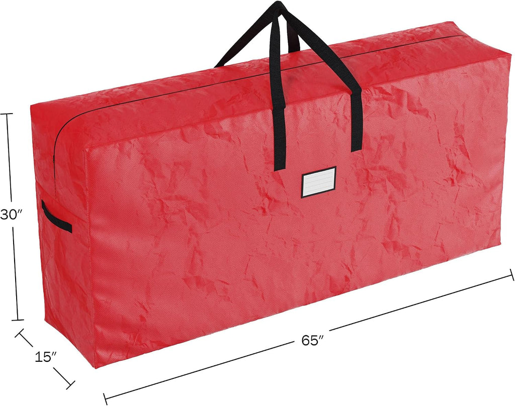 Christmas Tree Storage Bag - Waterproof Bag Holds 9-Foot Artificial Trees, Holiday Decorations, Inflatables, Garland, and More by Elf Stor (Red)