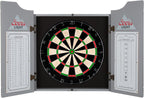 Dart Board Cabinet Set - Coors Light Logo Dart Board with 6 Steel Tip Darts, Scoreboard, Hanging Wood Cupboard by Trademark Gameroom