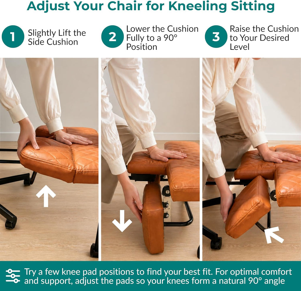 NYPOT Criss Cross Chair with Rotating FootRest for Kneeling Seating, Flexible Desk Chair with Wheels for ADHD to Sit Cross Legged - Multi-Position Adjustable Seat with Back Support 360° Swivel