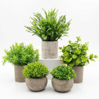 AUUGUU Small Artificial Potted Plants for Desk Decor, Mini Fake Plants for Bathroom, Office Desk Decor, Shelf Home Decor, Realistic Faux Greenery Indoor