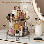 LAMU 2 Tier Lazy Susan Turntable Organizer 9.25'' Rotating Spice Rack Organization for Cabinet, Kitchen, Pantry, Countertop, Bathroom, Vanity, Medicine Cabinet Organizer, Grey