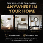 Bellewood Designs Customizable Hidden Gun Storage Wall Decor - Hidden Gun Safe with Family Name & Est Date - Magnetic Locking Concealment Shelf - Gun Concealment Furniture (Provincial)